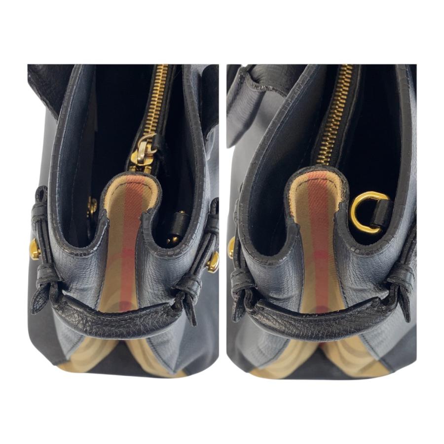 BURBERRY バーバリー ブラッ 黒 マルチカラー ゴールド金具 レザー/キャンバス ITCF&10SCA トートバッグ ショルダーバッグ 2WAY 504785 | BURBERRY | 03