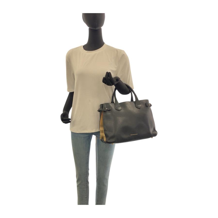 BURBERRY バーバリー ブラッ 黒 マルチカラー ゴールド金具 レザー/キャンバス ITCF&10SCA トートバッグ ショルダーバッグ 2WAY 504785 | BURBERRY | 06
