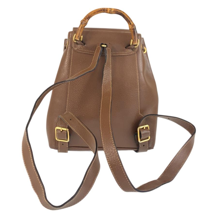 GUCCI グッチ バンブー ブラウン ゴールド金具 レザー 003 2034 0030 リュック バックパック レディース 504800_1