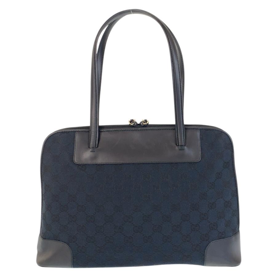 グッチ レザー トートバッグ ショルダーバッグ ブラック ゴールド金具