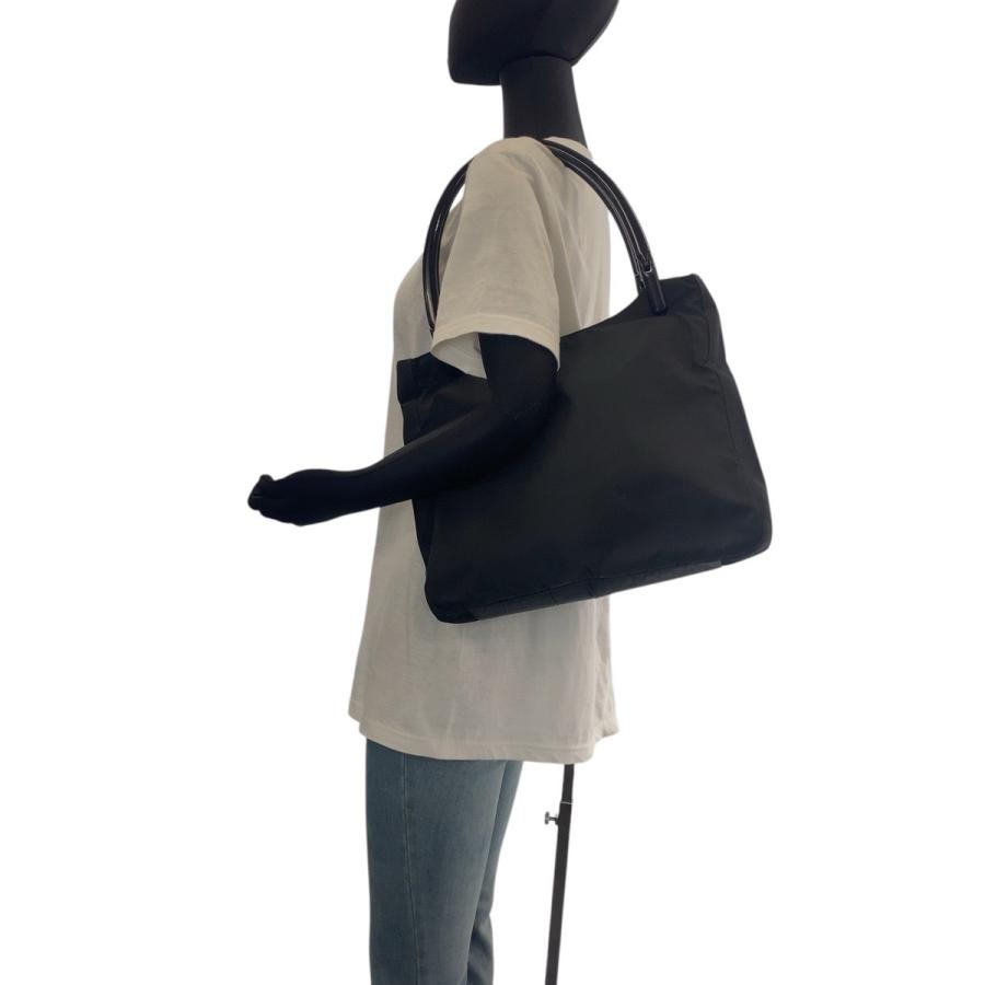 PRADA 美品 プラダ テスート 三角ロゴプレート ブラック 黒