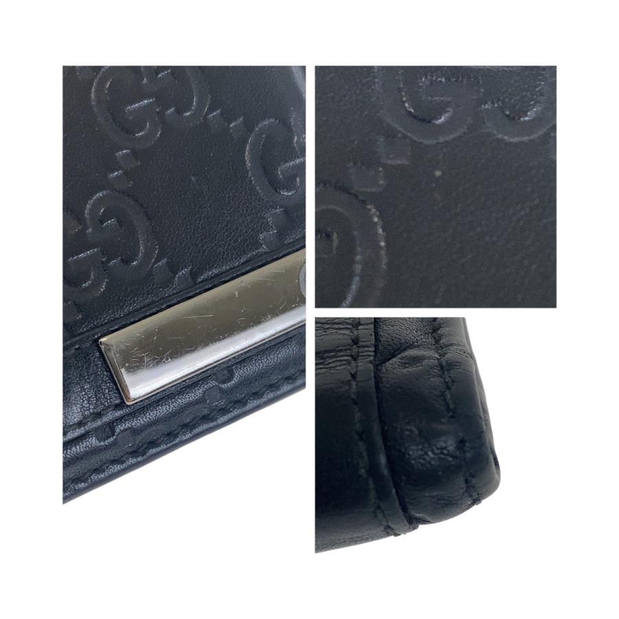 GUCCI（グッチ） グッチシマ ブラック 黒 シルバー金具 レザー 233102
