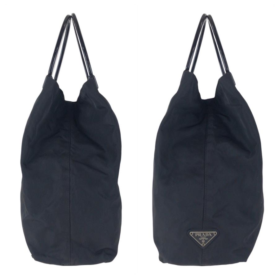 PRADA 美品 プラダ テスート 三角ロゴプレート ブラック 黒