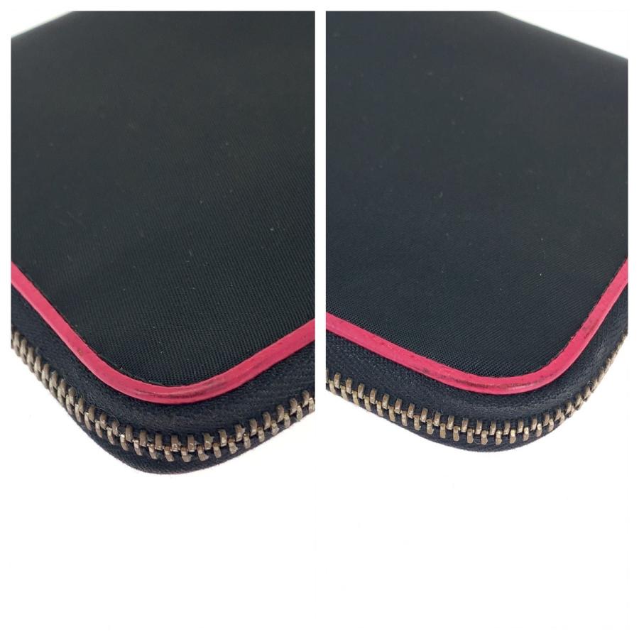 PRADA 美品 プラダ テスート ブラック ピンク シルバー金具 ナイロン  