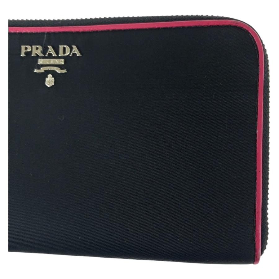 PRADA 美品 プラダ テスート ブラック ピンク シルバー金具 ナイロン  