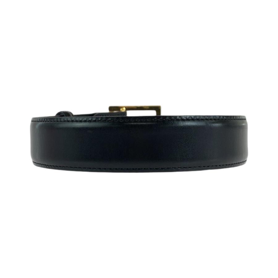 BVLGARI ブルガリ スクエアバックル ブラック 黒 ゴールド金具 レザー ベルト バックル メンズ 504921 【中古】 BVLGARI（ブルガリ） スクエアバックル ブラック 黒 ゴールド金具