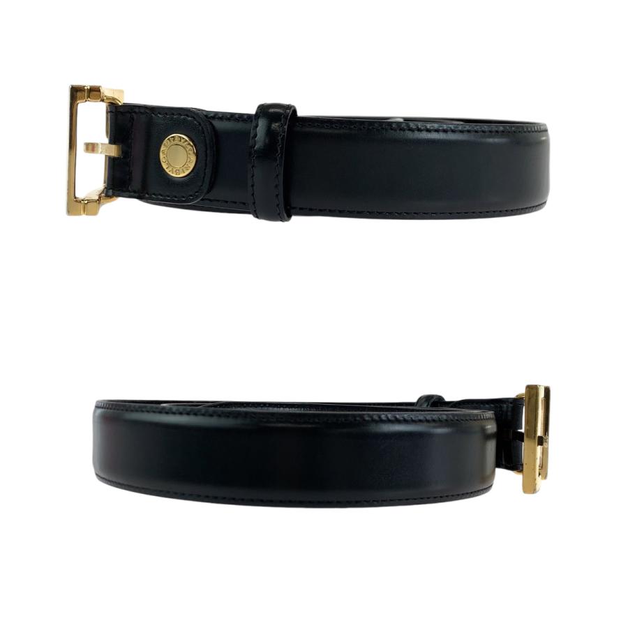 BVLGARI（ブルガリ） スクエアバックル ブラック 黒 ゴールド金具