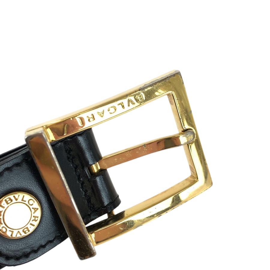 BVLGARI（ブルガリ） スクエアバックル ブラック 黒 ゴールド金具