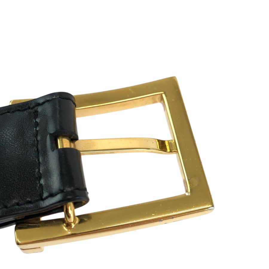 BVLGARI（ブルガリ） スクエアバックル ブラック 黒 ゴールド金具