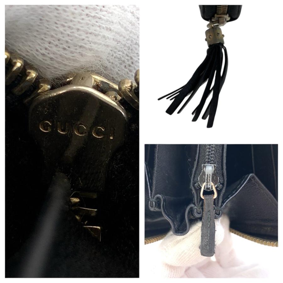 美品✨グッチ◇ソーホーフラップ長財布　シボ革レザー　ゴールド金具ブラック 美品✨グッチ◇ソーホーフラップ長財布 シボ革レザー ゴールド