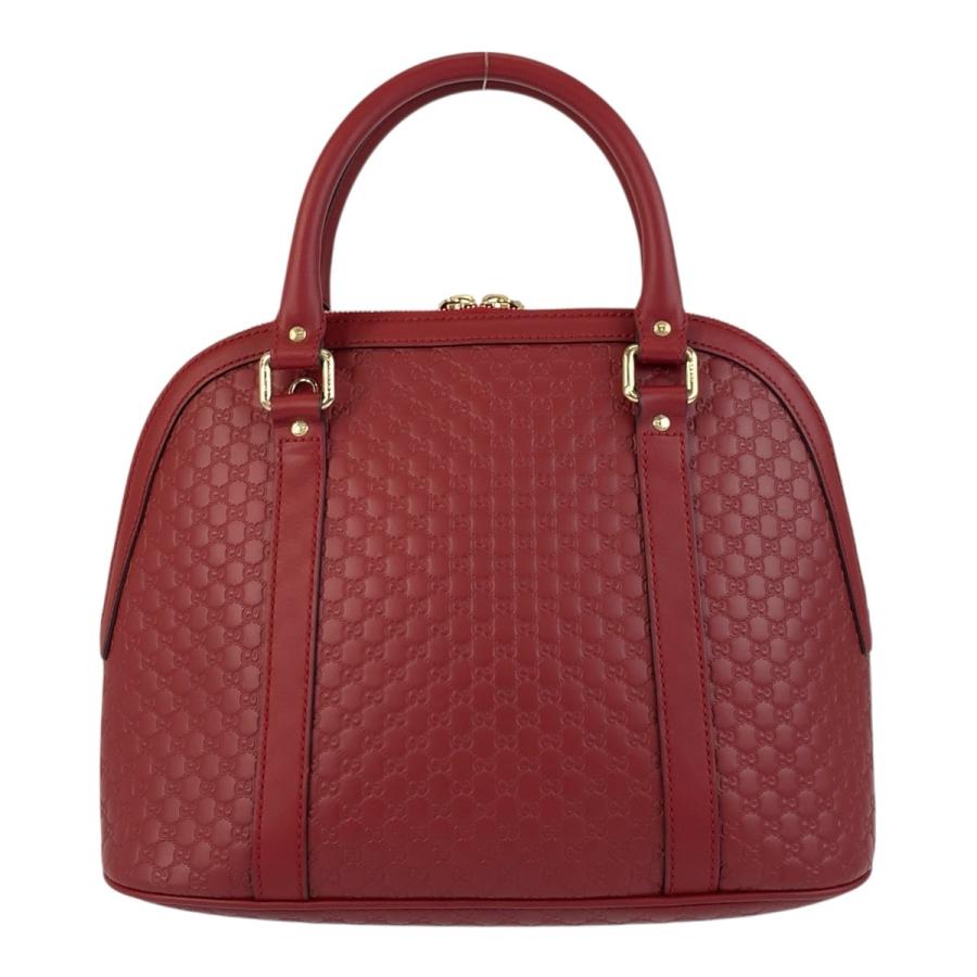 GUCCI（グッチ） 美品 マイクログッチシマ レッド ゴールド金具 レザー 