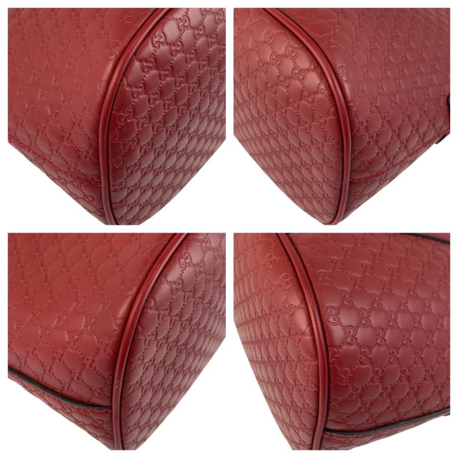 GUCCI（グッチ） 美品 マイクログッチシマ レッド ゴールド金具 レザー 