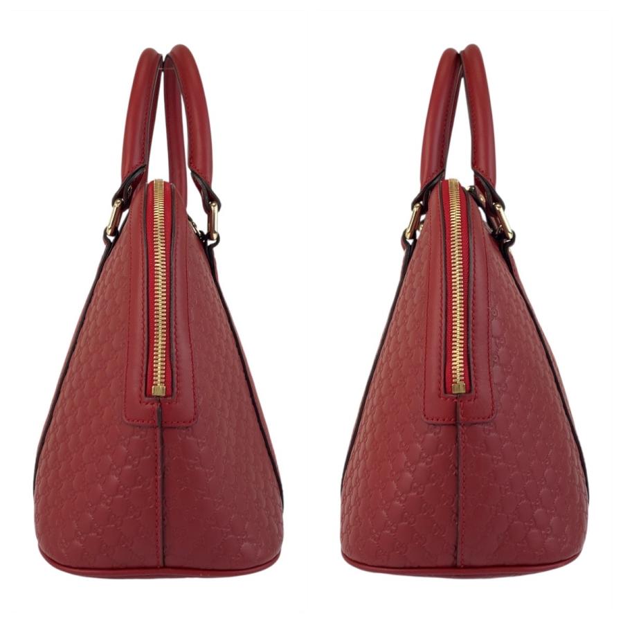 GUCCI（グッチ） 美品 マイクログッチシマ レッド ゴールド金具 レザー 