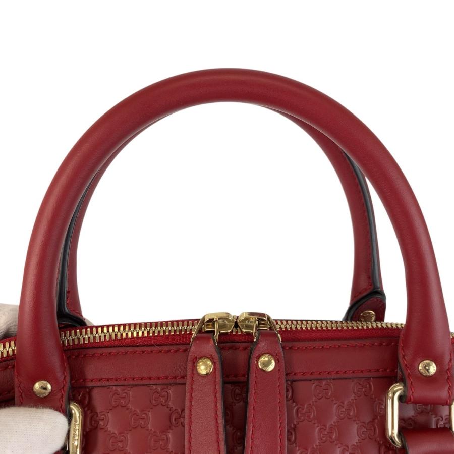 GUCCI（グッチ） 美品 マイクログッチシマ レッド ゴールド金具 レザー 