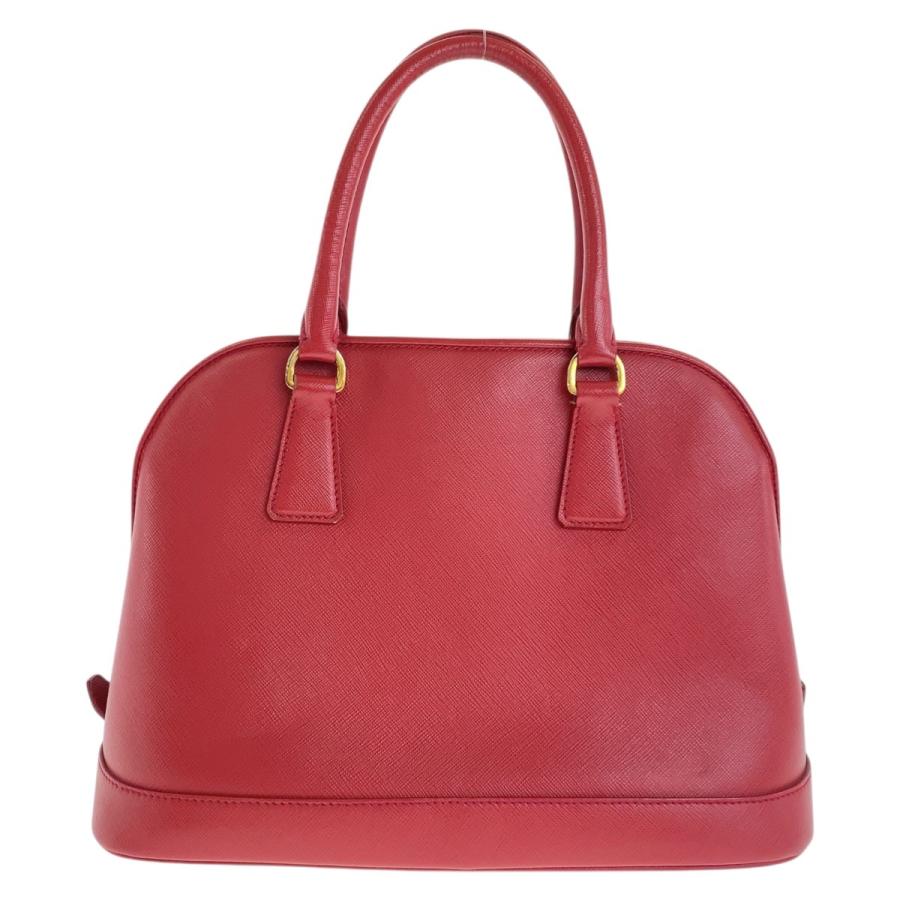 PRADA プラダ サフィアーノ 三角ロゴプレート レッド ゴールド金具 レザー ハンドバッグ ショルダーバッグ 2WAY レディース 504992