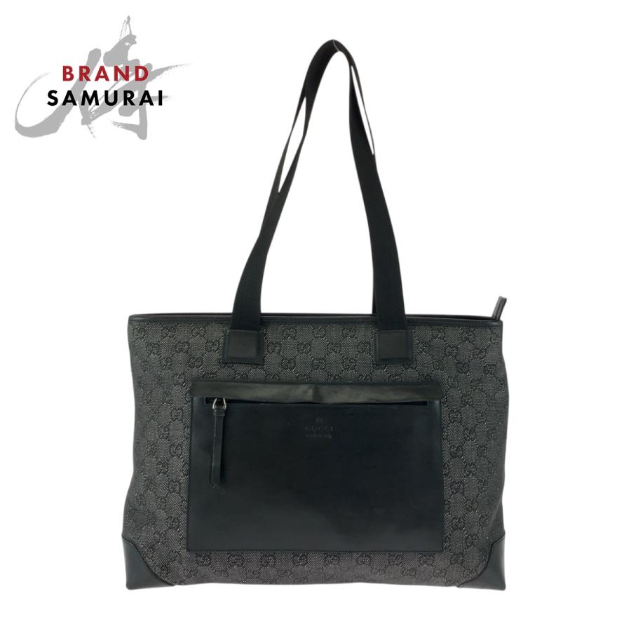 GUCCI（グッチ） 美品 ブラック 黒 シルバー金具 GGキャンバス 34339 
