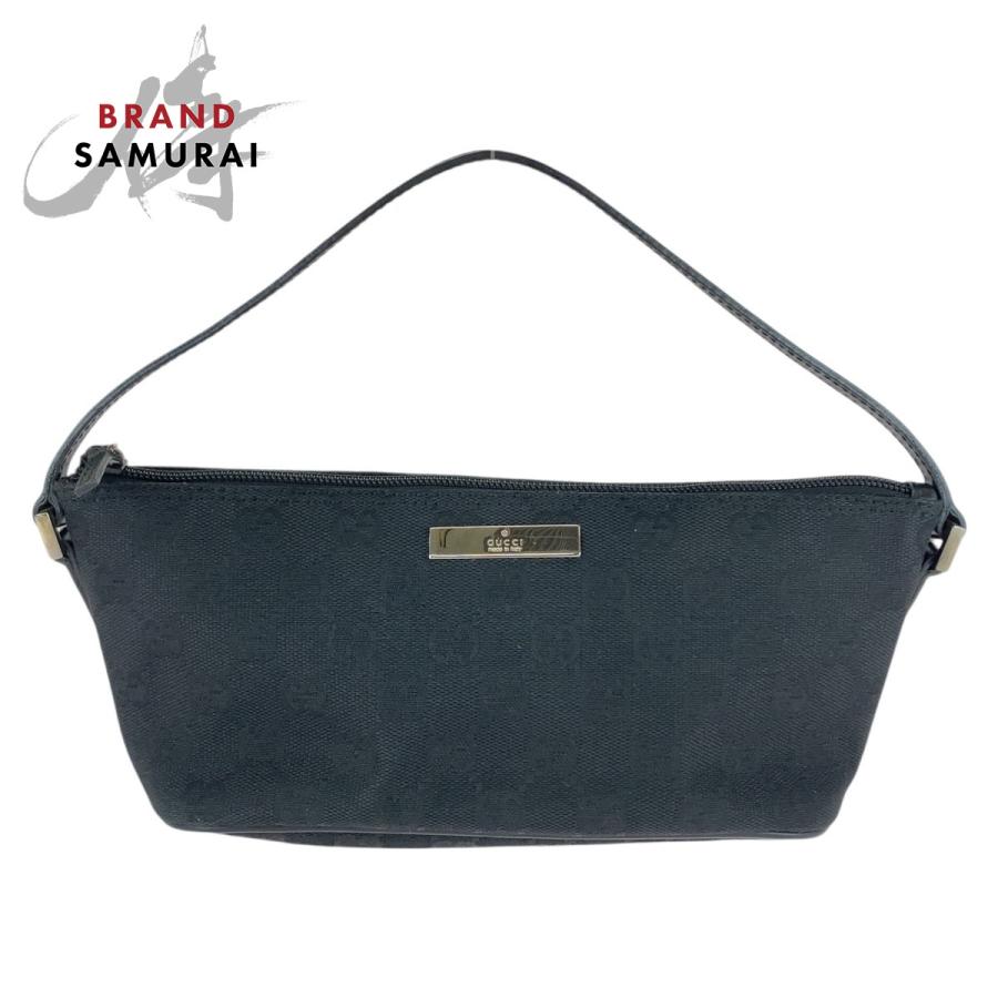 GUCCI（グッチ） 美品 ブラック 黒 シルバー金具 GGキャンバス/レザー