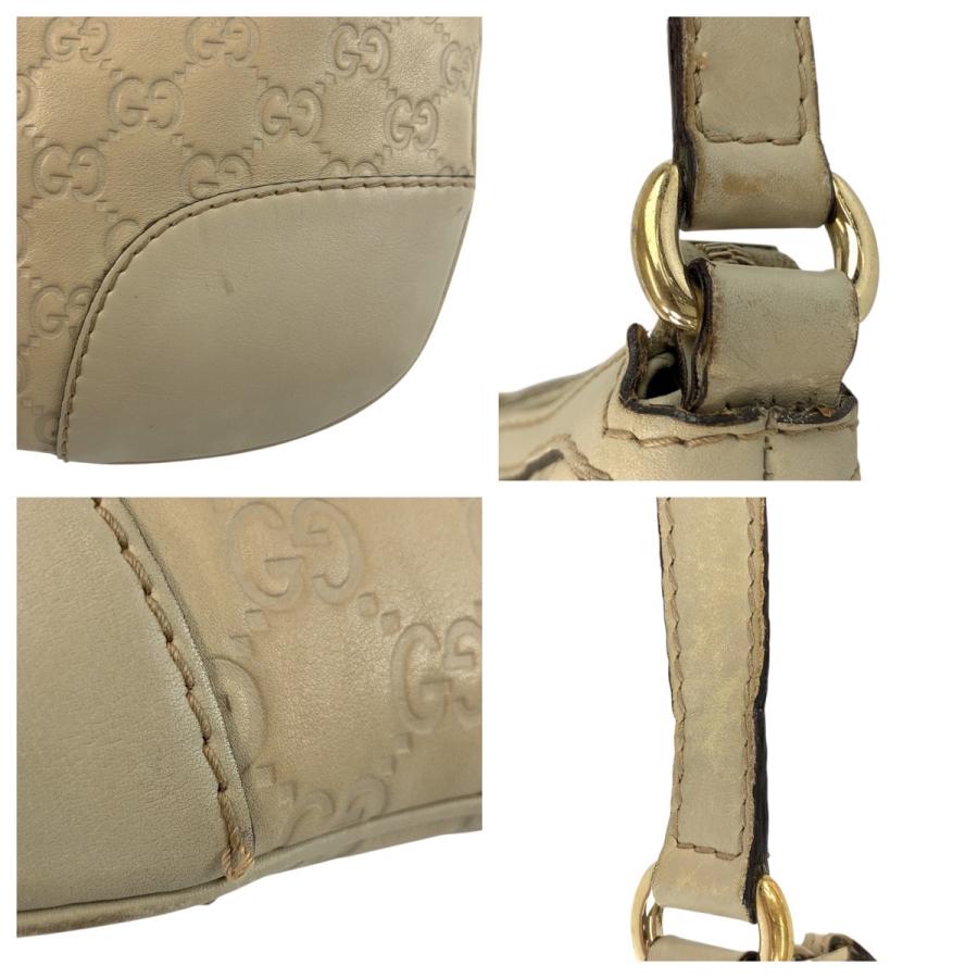 GUCCI ベージュ レザー ショルダーバッグ GUCCI（グッチ） グッチシマ ラブリー ベージュ アイボリー ゴールド