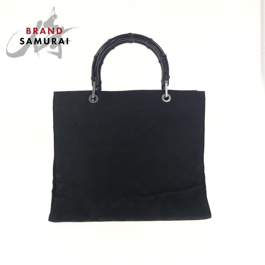 GUCCI グッチ バンブー ブラック 黒 シルバー金具 GGキャンバス 002・1010 ハンドバッグ  トートバッグ レディース 505083 | GUCCI