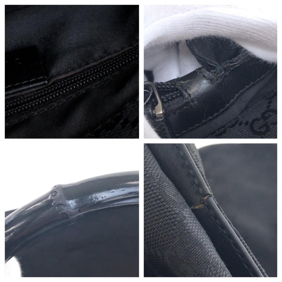 GUCCI グッチ バンブー ブラック 黒 シルバー金具 GGキャンバス 002・1010 ハンドバッグ  トートバッグ レディース 505083 | GUCCI | 05