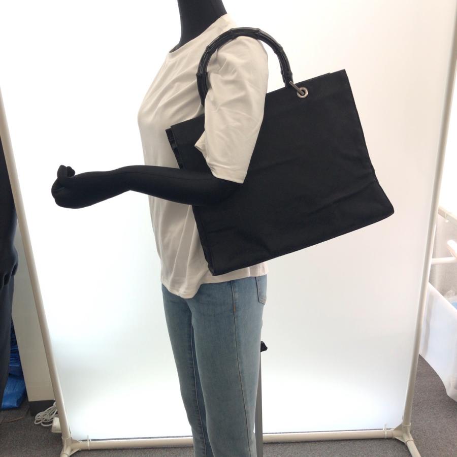 GUCCI（グッチ） バンブー ブラック 黒 シルバー金具 GGキャンバス 002