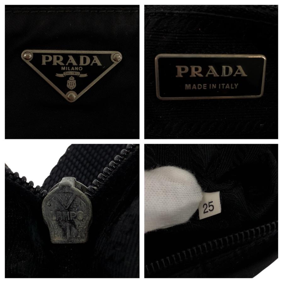 PRADA（プラダ） テスート 三角ロゴプレート ブラック 黒 シルバー金具