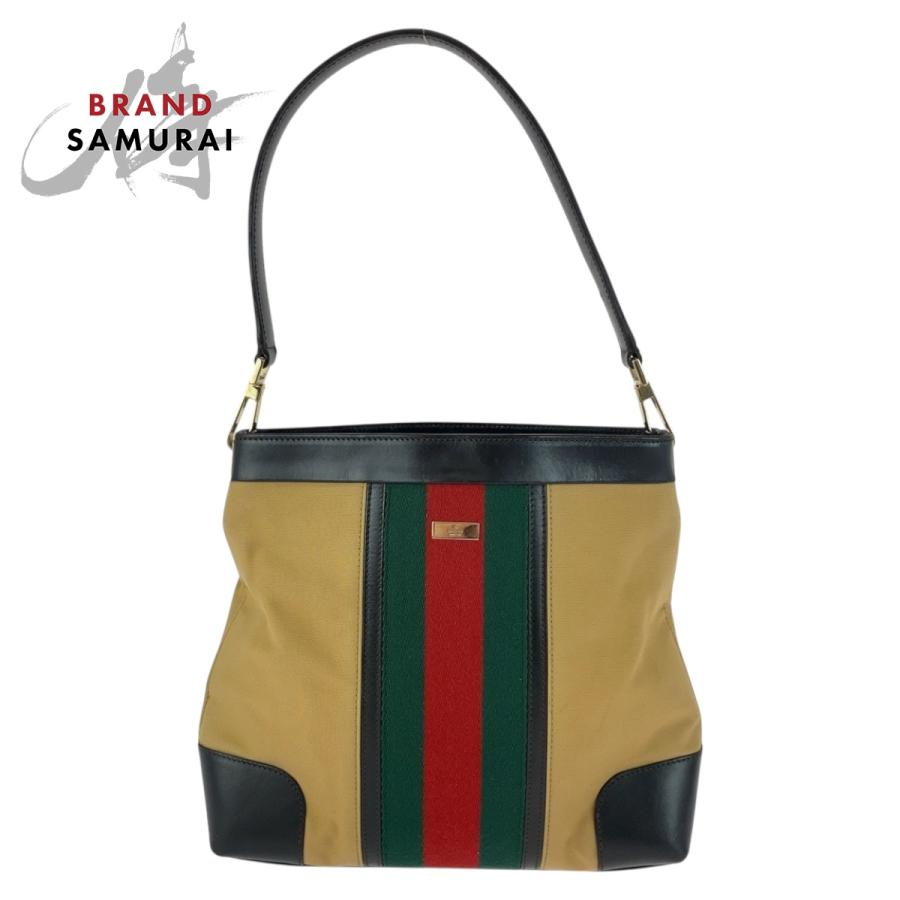GUCCI グッチ シェリーライン ベージュ レッド グリーン シルバー金具 