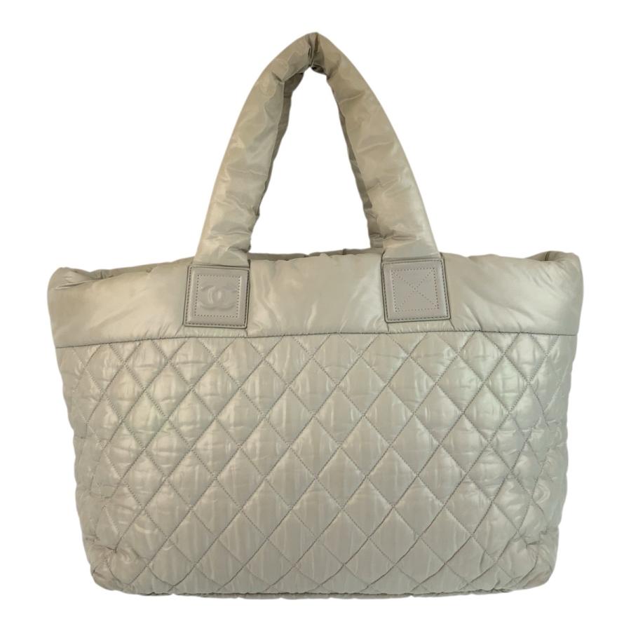 CHANEL（シャネル） ココクーン グレー シルバー金具 ナイロン トート