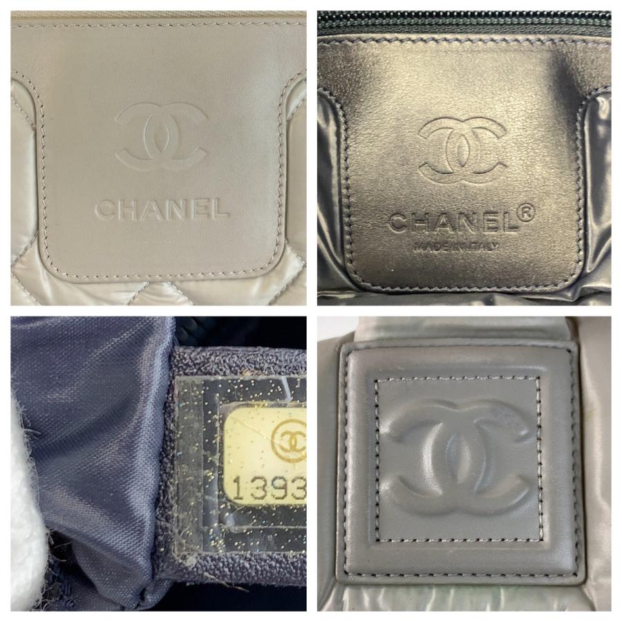 CHANEL（シャネル） ココクーン グレー シルバー金具 ナイロン トート