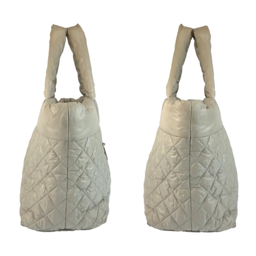 CHANEL（シャネル） ココクーン グレー シルバー金具 ナイロン トート