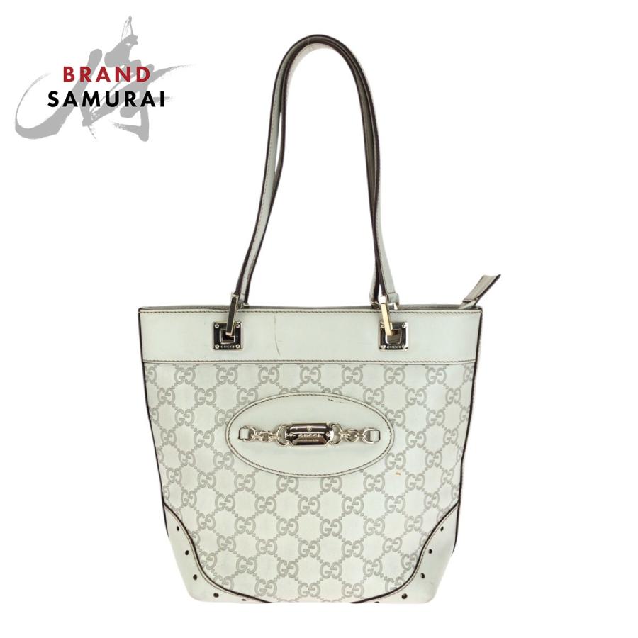 トートバッグ　GUCCI グッチシマ　レザー　ホワイト GUCCI（グッチ） グッチシマ ホワイト ゴールド 金具 レザー 145994