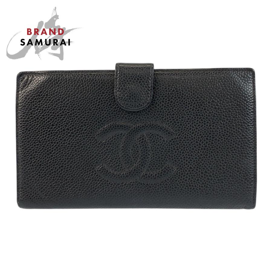 シャネル キャビアスキン がま口 コンパクト ウォレット ブラック ビコローレ 楽天市場】シャネル がま口 財布 キャビアスキン コンパクト