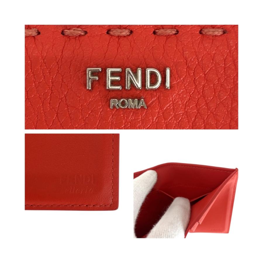 美品 FENDI フェンディ ピーカブー マイクロ レッド シルバー金具 レザー 8M0499 ARC1 折財布 コンパクトウォレット レディース 505165 | FENDI | 04