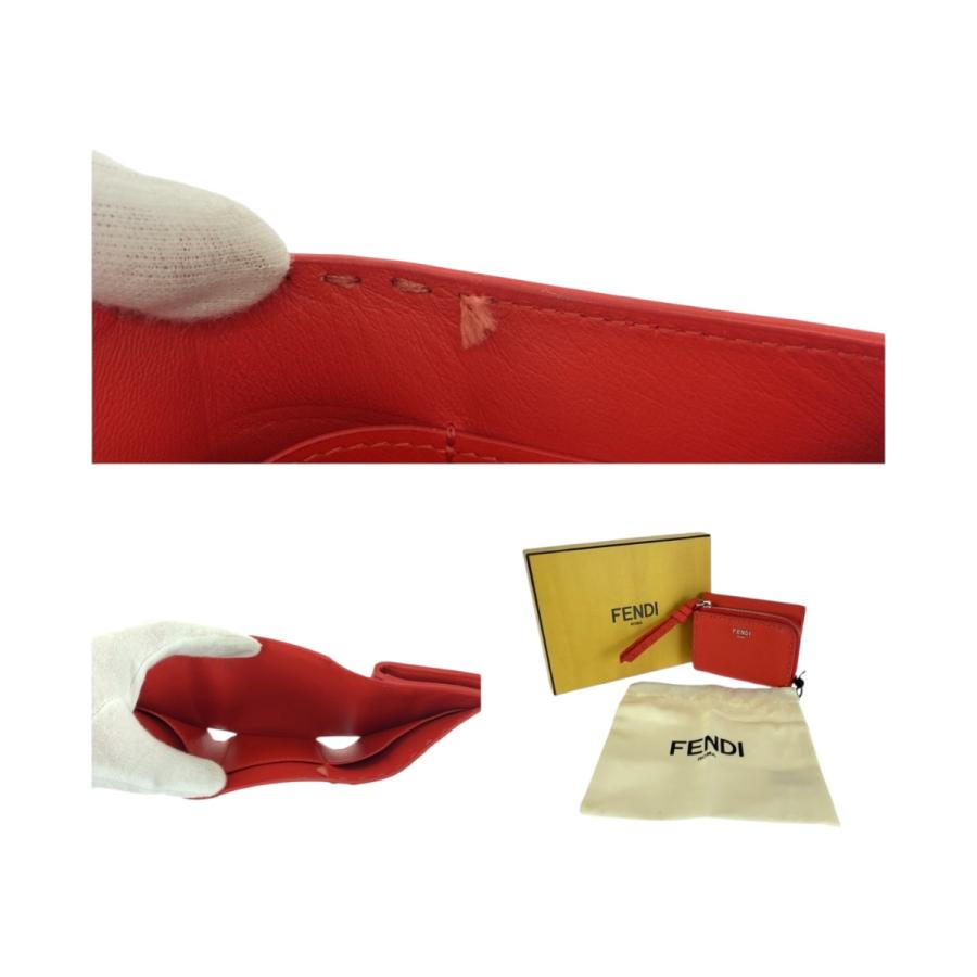 FENDI（フェンディ） 美品 ピーカブー マイクロ レッド シルバー金具