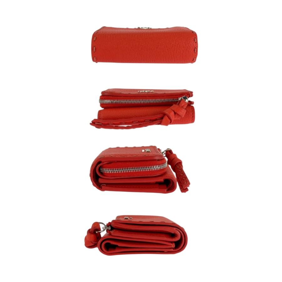 FENDI（フェンディ） 美品 ピーカブー マイクロ レッド シルバー金具