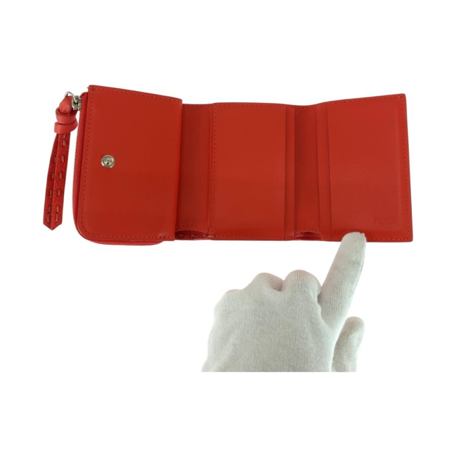 FENDI（フェンディ） 美品 ピーカブー マイクロ レッド シルバー金具