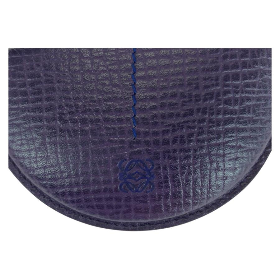 LOEWE（ロエベ） 美品 アナグラム ブルー シルバー金具 レザー コイン