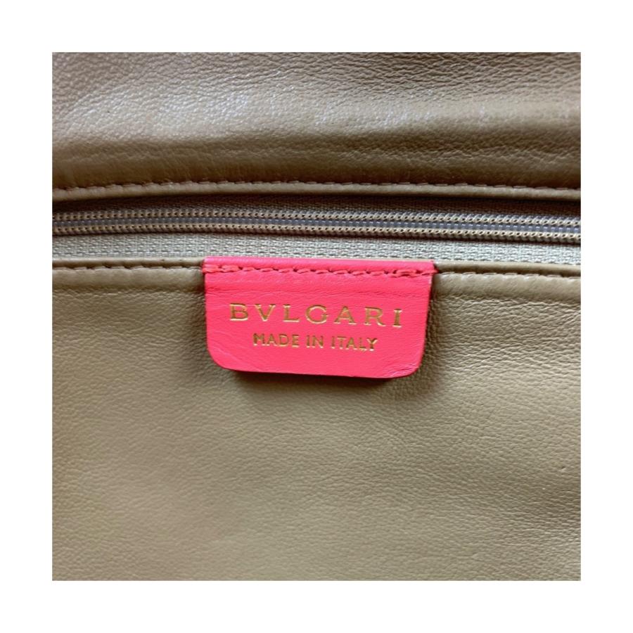 BVLGARI（ブルガリ） 美品 チャンドラ ピンク ゴールド金具 レザー 