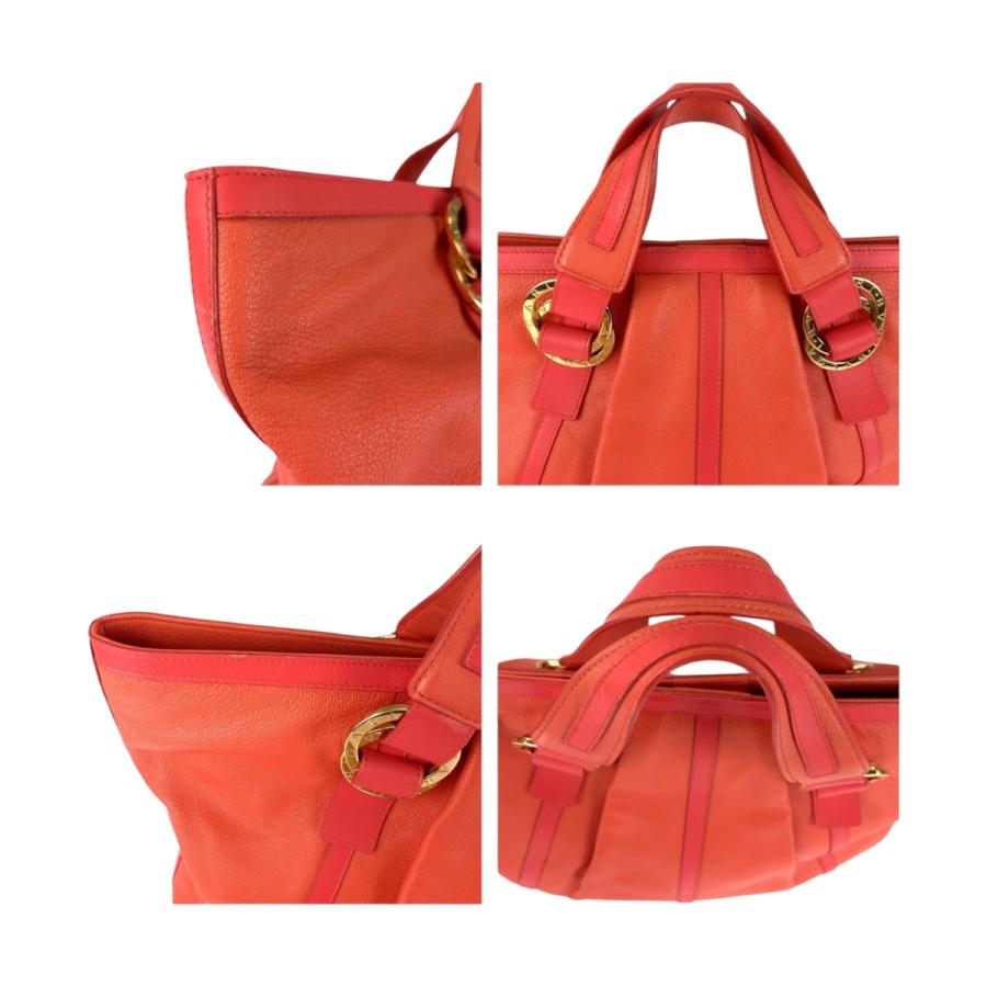 美品 BVLGARI ブルガリ チャンドラ ピンク ゴールド金具 レザー トートバッグ ハンドバッグ レディース 505185 | BVLGARI | 05