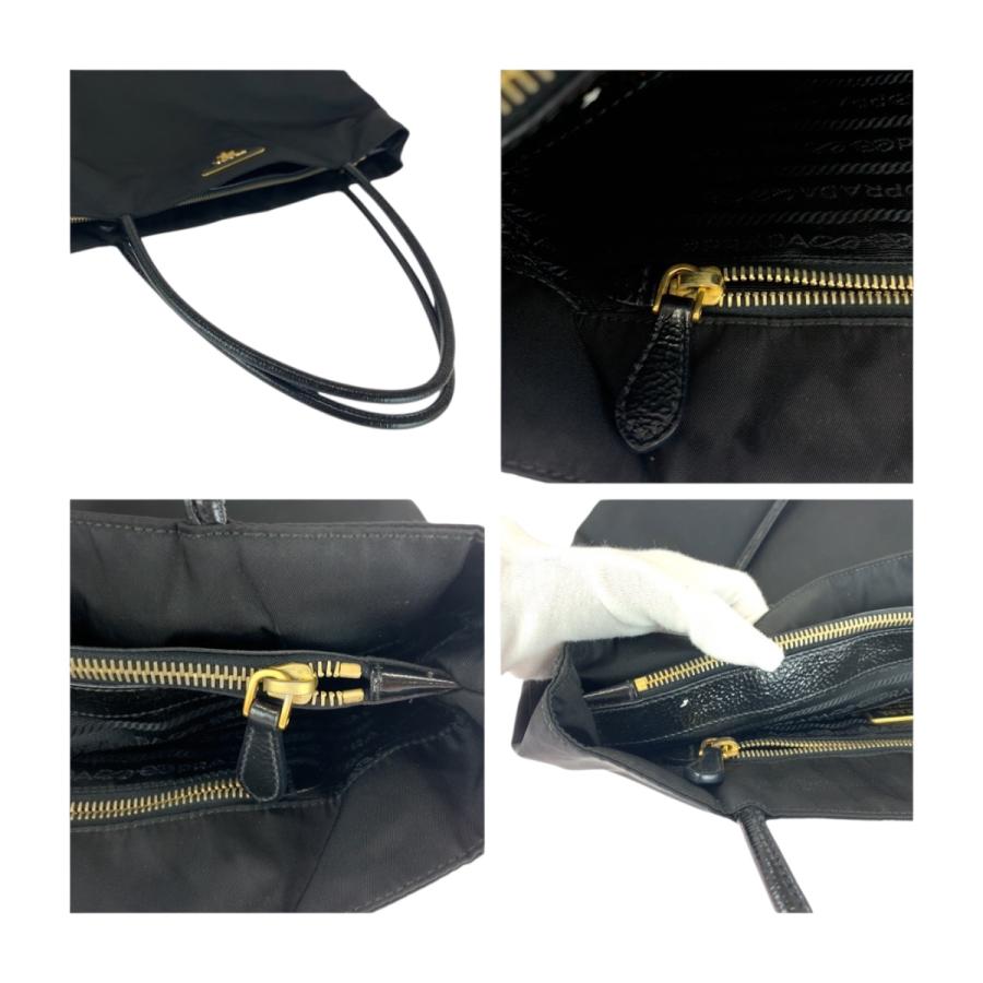 PRADA 美品 プラダ テスート 三角ロゴプレート ブラック 黒