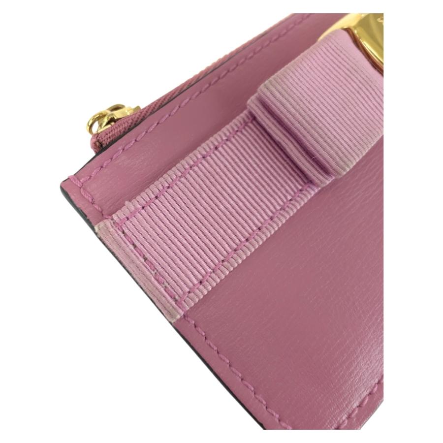 美品 Salvatore Ferragamo サルヴァトーレフェラガモ ヴィラリボン ピンク ゴールド金具 レザー コインケース フラグメントケース 505202 |  | 06
