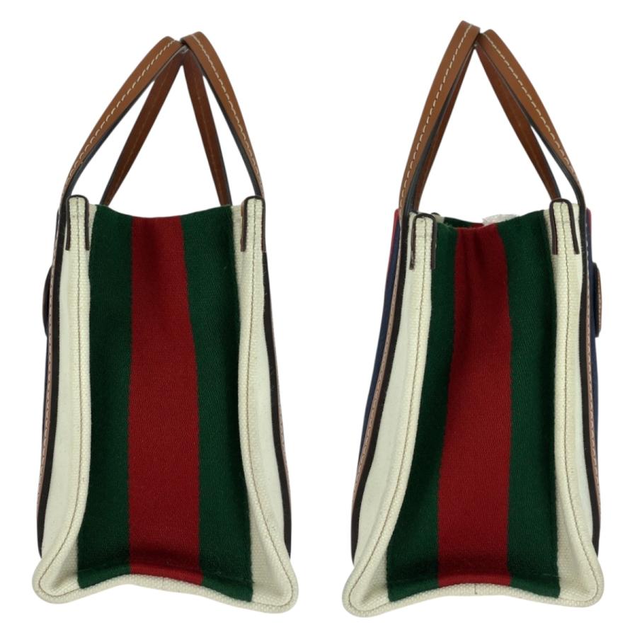 美品 GUCCI グッチ インターロッキング ホワイト ブラウン ゴールド金具 キャンバス ショルダーバッグ トートバッグ 2way 505273 | GUCCI | 07