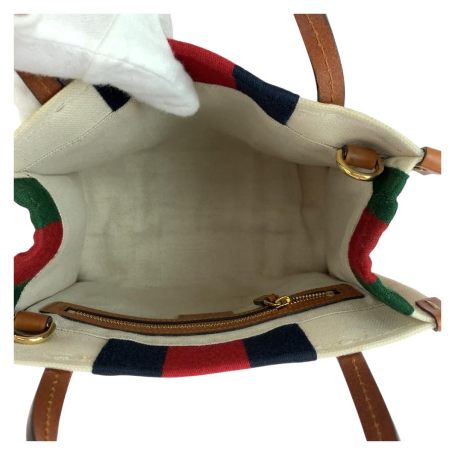美品 GUCCI グッチ インターロッキング ホワイト ブラウン ゴールド金具 キャンバス ショルダーバッグ トートバッグ 2way 505273 | GUCCI | 08