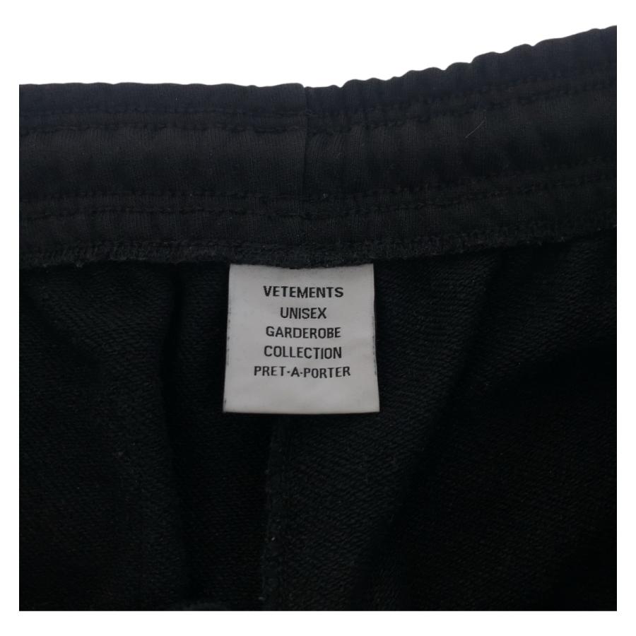 VETEMENTS ヴェトモン ロゴ刺繍 サイズM ブラック 黒 コットン スウェットパンツ スーパーワイドパンツ メンズ 505286_2