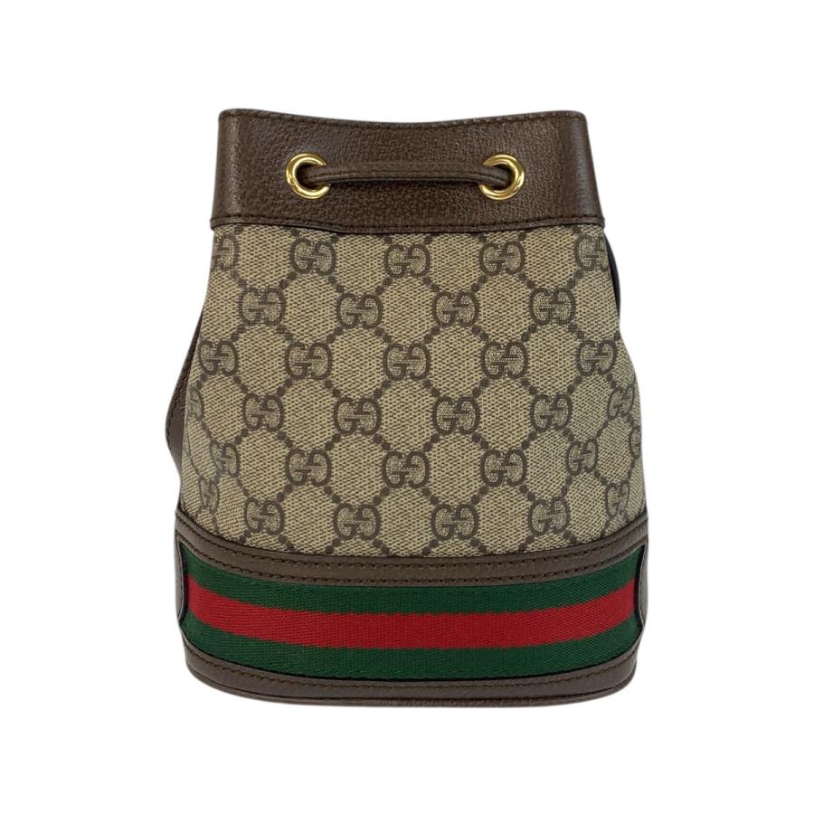 美品 GUCCI グッチ オフィディア ブラウン ゴールド金具 GGスプリームキャンバス/レザー 550620 ショルダーバッグ ポシェット 巾着 505290