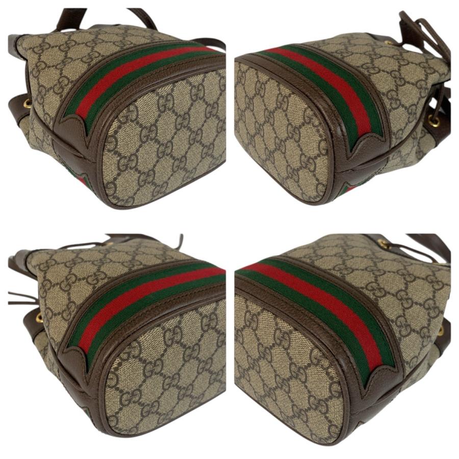 美品 GUCCI グッチ オフィディア ブラウン ゴールド金具 GGスプリームキャンバス/レザー 550620 ショルダーバッグ ポシェット 巾着 505290