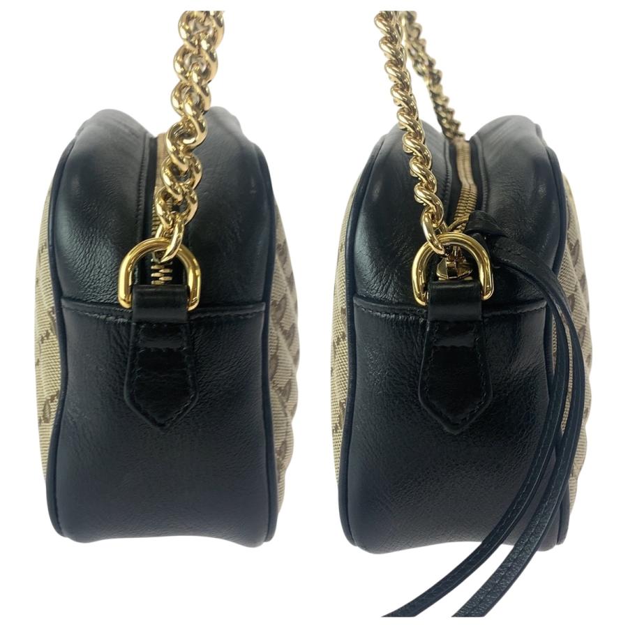 美品 GUCCI グッチ GGマーモント キルティング ベージュ ブラウン ゴールド金具 GGキャンバス 447632 ショルダーバッグ レディース 505319_7
