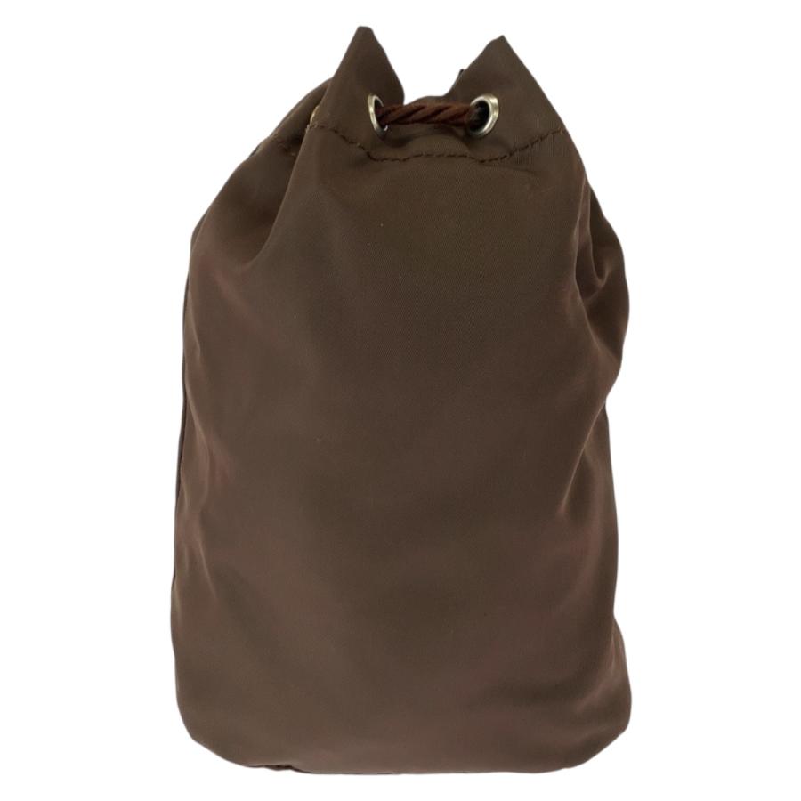 PRADA プラダ テスート ロゴ ブラウン ゴールド金具 ナイロン ポーチ  