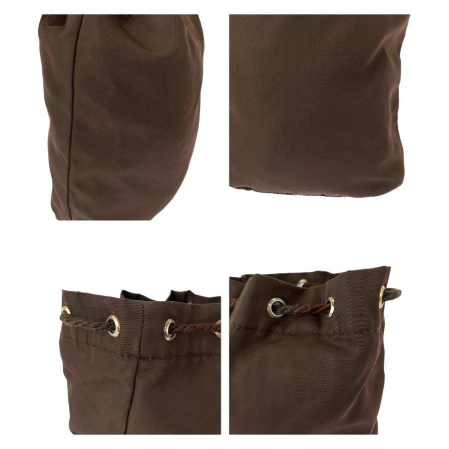 PRADA プラダ テスート ロゴ ブラウン ゴールド金具 ナイロン ポーチ  