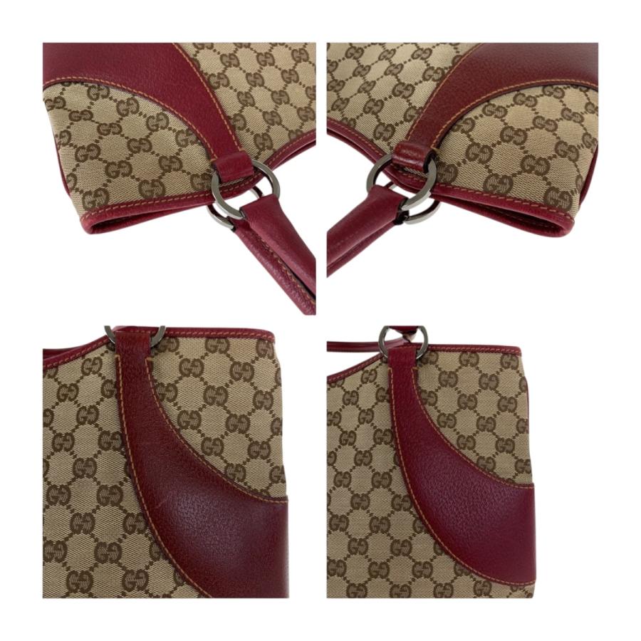 美品 GUCCI グッチ ベージュ レッド シルバー金具 GGキャンバス 113061 トートバッグ ショルダーバッグ レディース 505362 | GUCCI | 04